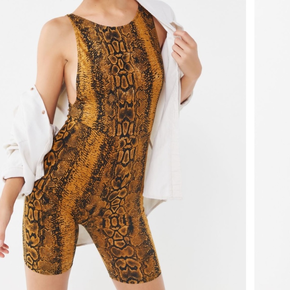 Motel x Urban Outfitters Exclusive Snake Print Romper Size S